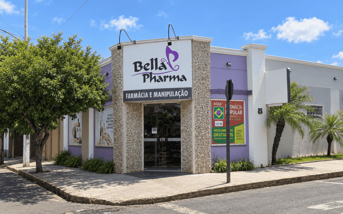 Fachada da Bella Pharma em Aparecida do Taboado