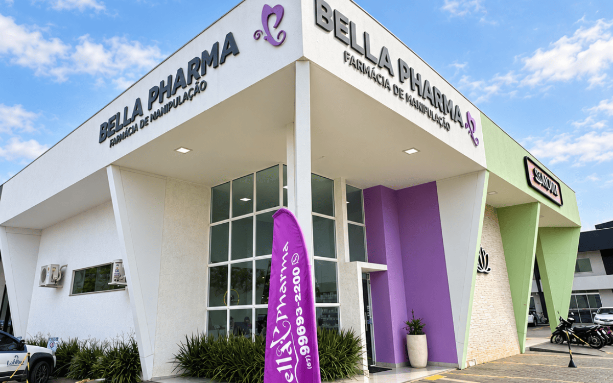 Fachada da Bella Pharma em Chapadão do Sul