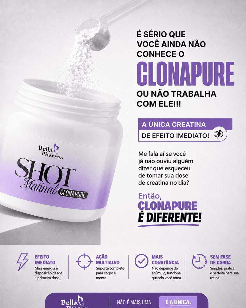 Você sabe a diferença do Shot Matinal tradicional para o Shot Matinal com Clonapure? 👀💜